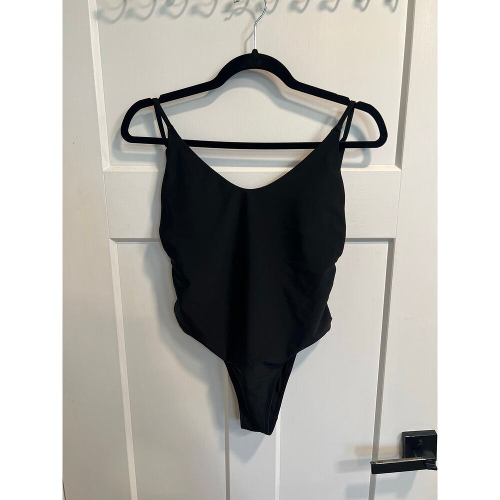 NWOT Aerie One Piece High Cut Cheeky Swimsuit Sz Small Side Cut Out Design Black - Picture 3 of 10